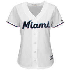 Starlin Castro Miami Marlins Majestic Women's Home 2019 Cool Base Player Jersey – White 2019