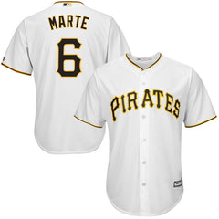 Starling Marte Pittsburgh Pirates Majestic Cool Base Player Jersey - White 2019