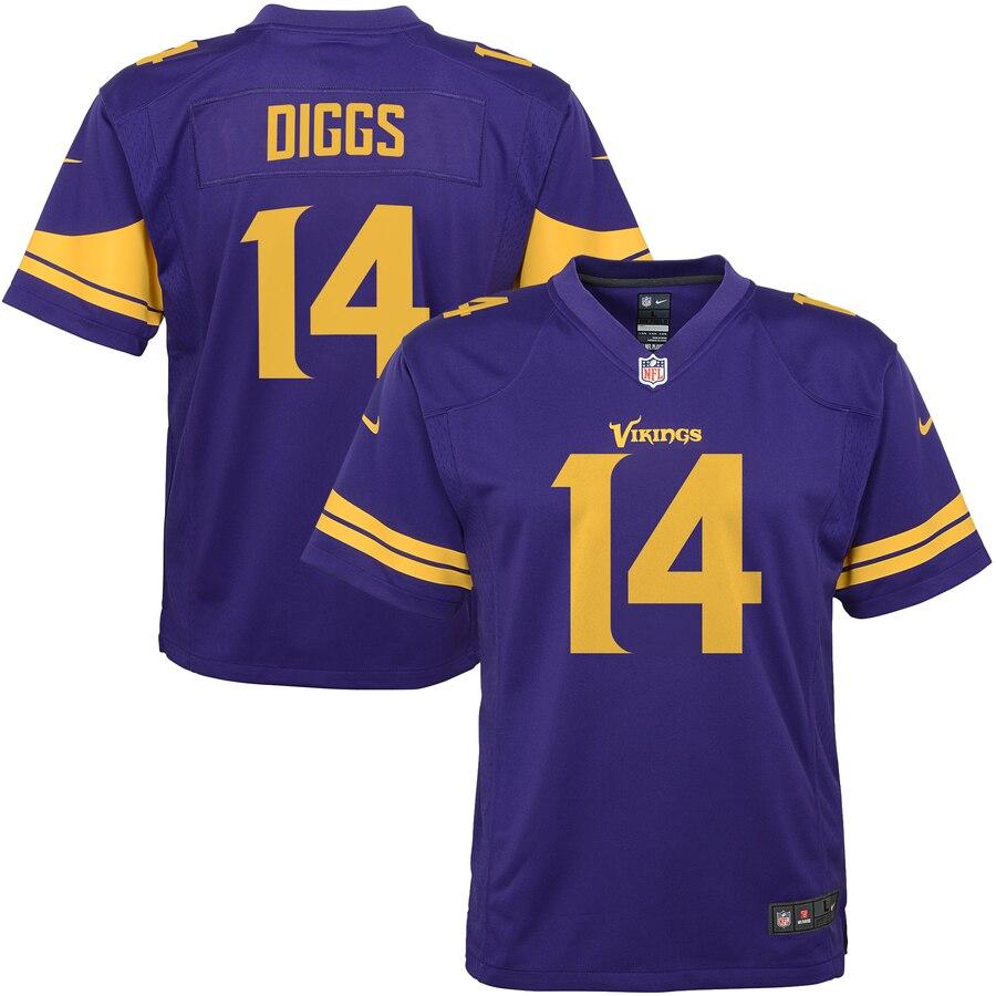 Stefon Diggs Minnesota Vikings Youth Color Rush Game Jersey - Purple 2019