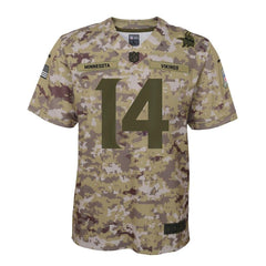 Stefon Diggs Minnesota Vikings Youth Salute to Service Game Jersey - Camo 2019