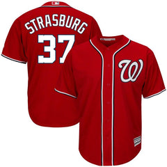 Stephen Strasburg Washington Nationals Majestic Alternate Official Cool Base Player Jersey - Scarlet 2019