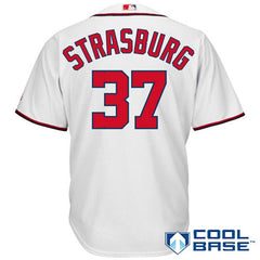 Stephen Strasburg Washington Nationals Majestic Official Cool Base Player Jersey - White 2019