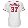 Image of Stephen Strasburg Washington Nationals Majestic Women's Postseason Cool Base Player Jersey – White 2019