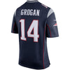 Image of Steve Grogan New England Patriots Retired Player Game Jersey - Navy Blue 2019