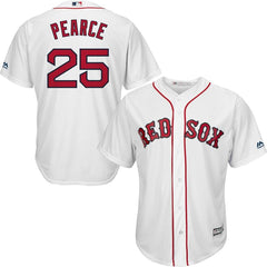 Steve Pearce Boston Red Sox Majestic Home Official Cool Base Player Jersey - White 2019