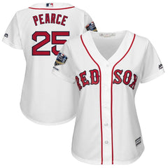 Steve Pearce Boston Red Sox Majestic Women's World Series Champions Home Cool Base Player Jersey – White 2019