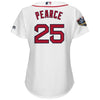 Image of Steve Pearce Boston Red Sox Majestic Women's World Series Cool Base Player Jersey – White 2019