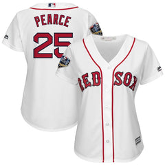 Steve Pearce Boston Red Sox Majestic Women's World Series Cool Base Player Jersey – White 2019