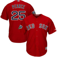 Steve Pearce Boston Red Sox Majestic World Series Cool Base Player Jersey – Scarlet 2019