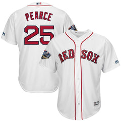 Steve Pearce Boston Red Sox Majestic World Series Cool Base Player Jersey – White 2019