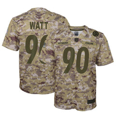 T.J. Watt Pittsburgh Steelers Youth Salute to Service Game Jersey - Camo 2019