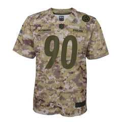 T.J. Watt Pittsburgh Steelers Youth Salute to Service Game Jersey - Camo 2019