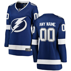 Tampa Bay Lightning Women's Home Breakaway Custom Jersey - Blue 2019