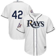 Tampa Bay Rays Majestic 2019 Jackie Robinson Day Official Cool Base Jersey – White 2019