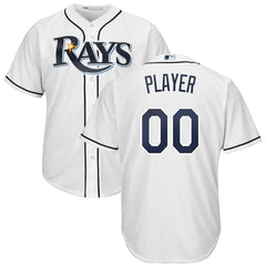 Tampa Bay Rays Majestic Home Cool Base Custom Jersey – White 2019