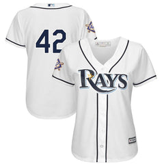 Tampa Bay Rays Majestic Women's 2019 Jackie Robinson Day Official Cool Base Jersey – White 2019