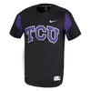 Image of TCU Horned Frogs Two-Button Vapor Performance Baseball Jersey – Black 2019