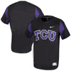 Image of TCU Horned Frogs Two-Button Vapor Performance Baseball Jersey – Black 2019