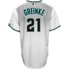 Image of Zack Greinke Arizona Diamondbacks Majestic Home Cool Base Player Jersey - White/Teal 2019