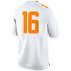 Image of Tennessee Volunteers No. 16 Game Football Jersey - White 2019