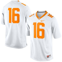 Tennessee Volunteers No. 16 Game Football Jersey - White 2019