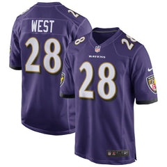 Terrance West Baltimore Ravens NFL Draft Game Jersey - Purple 2019