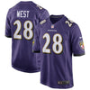 Image of Terrance West Baltimore Ravens NFL Draft Game Jersey - Purple 2019