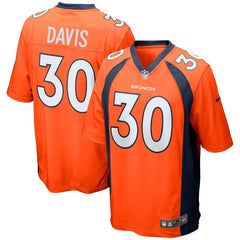 Terrell Davis Denver Broncos Retired Player Game Jersey - Orange 2019