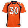 Image of Terrell Davis Denver Broncos Youth Retired Game Jersey - Orange 2019