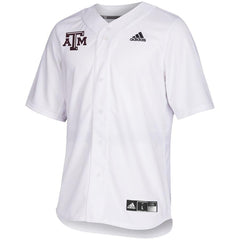 Texas A&M Aggies  Full Button Baseball Jersey - White 2019