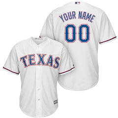 Texas Rangers Majestic Cool Base Custom Jersey - White 2019