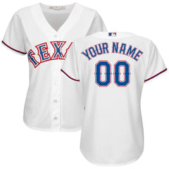 Texas Rangers Majestic Women's Cool Base Custom Jersey - White 2019