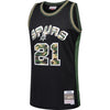 Image of Tim Duncan San Antonio Spurs Mitchell &amp; Ness Straight Fire Camo Swingman Jersey – Black 2019