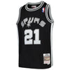 Image of Tim Duncan San Antonio Spurs Mitchell &amp; Ness Youth Swingman Throwback Jersey – Black 2019