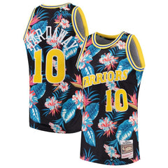 Tim Hardaway Golden State Warriors Mitchell &amp; Ness Floral Fashion 1990-91 Hardwood Classics Swingman Jersey – Black 2019
