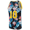 Image of Tim Hardaway Golden State Warriors Mitchell &amp; Ness Floral Fashion 1990-91 Hardwood Classics Swingman Jersey – Black 2019