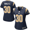 Image of Todd Gurley II Los Angeles Rams Women's Game Jersey - Navy 2019