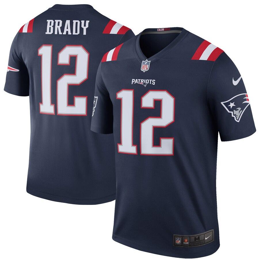 Tom Brady New England Patriots Color Rush Legend Jersey - Navy 2019