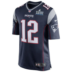 Tom Brady New England Patriots Super Bowl LIII Bound Game Jersey – Navy 2019