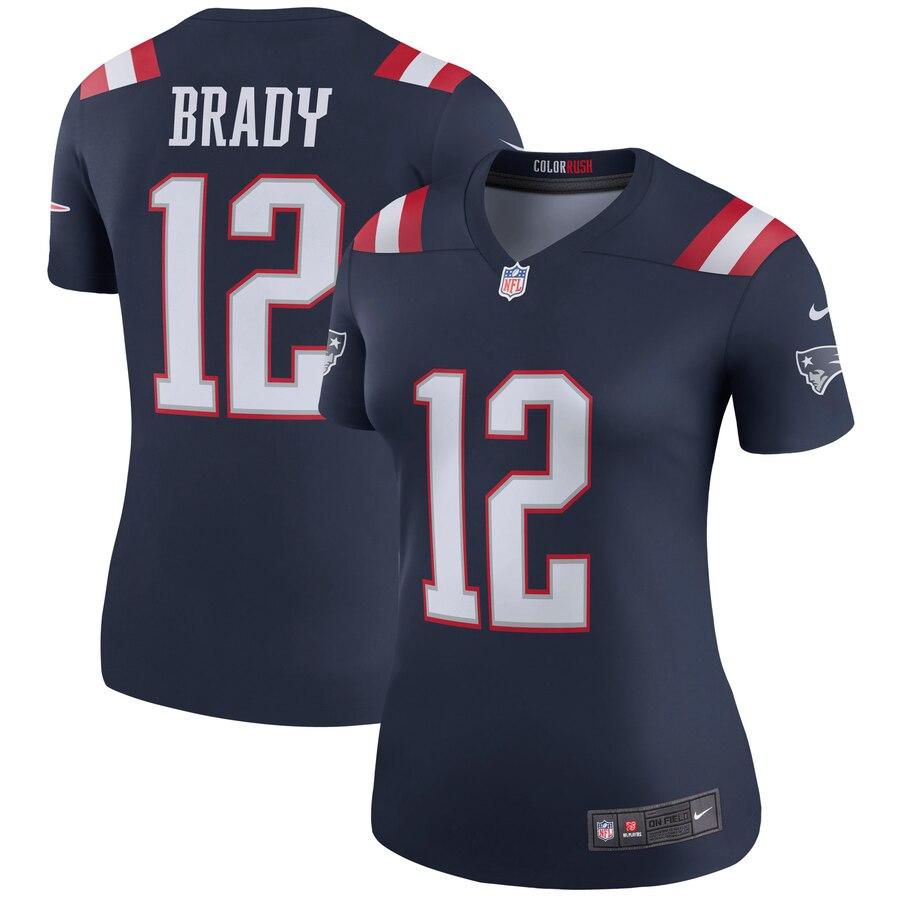 Tom Brady New England Patriots Women's Color Rush Legend Jersey - Navy 2019