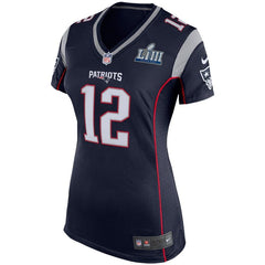 Tom Brady New England Patriots Women's Super Bowl LIII Bound Game Jersey – Navy 2019