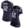 Image of Tom Brady New England Patriots Women's Super Bowl LIII Bound Game Jersey – Navy 2019