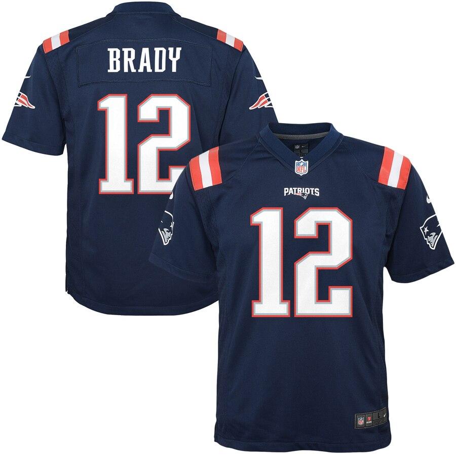 Tom Brady New England Patriots Youth Color Rush Game Jersey - Navy 2019