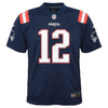 Image of Tom Brady New England Patriots Youth Color Rush Game Jersey - Navy 2019