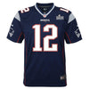 Image of Tom Brady New England Patriots Youth Super Bowl LIII Bound Game Jersey – Navy 2019