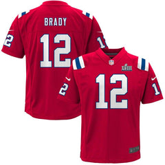 Tom Brady New England Patriots Youth Super Bowl LIII Bound Game Jersey – Red 2019