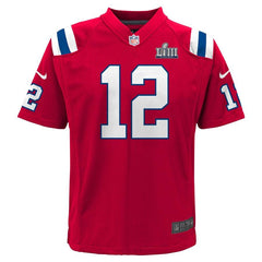 Tom Brady New England Patriots Youth Super Bowl LIII Bound Game Jersey – Red 2019