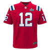 Image of Tom Brady New England Patriots Youth Super Bowl LIII Bound Game Jersey – Red 2019