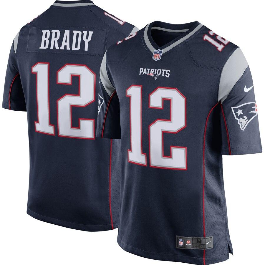 Tom Brady New England Patriots Youth Team Color Game Jersey - Navy Blue 2019
