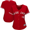 Image of Toronto Blue Jays Majestic Women's Cool Base Replica Team Jersey - Scarlet 2019